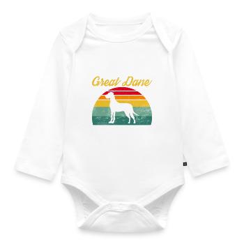 Great Dane Gifts - Baby Bio-Langarm-Body - Weiß - Vorne