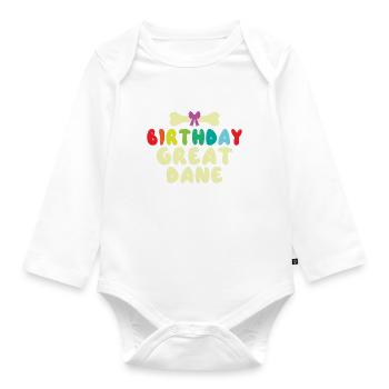 Great Dane Gifts - Baby Bio-Langarm-Body - Weiß - Vorne