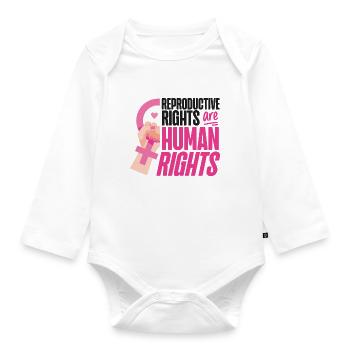 Feminist Reproductive Rights Are - Organic Longsleeve Baby Bodysuit - white - Front