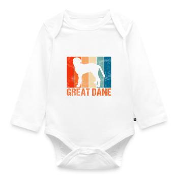 Great Dane Gifts - Baby Bio-Langarm-Body - Weiß - Vorne