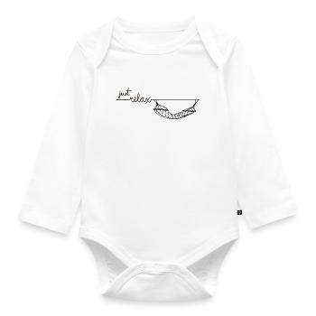 Just Relax Hängematte - Baby Bio-Langarm-Body - Weiß - Vorne