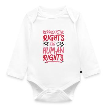 Feminist Reproductive Rights Are - Organic Longsleeve Baby Bodysuit - white - Front
