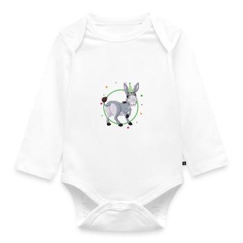 Donkey Lover Gifts - Baby Bio-Langarm-Body - Weiß - Vorne