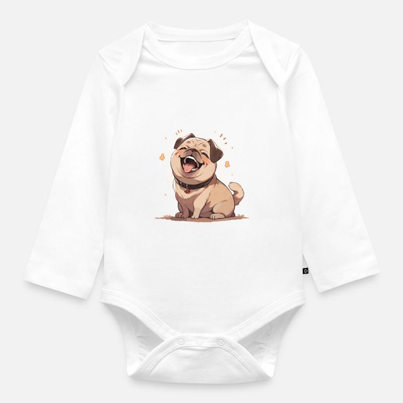 Mops Mops Hund Mops Geschenke Mops Liebhaber - Baby Bio-Langarm-Body - Weiß
