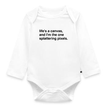 Designer Designer Design 009 - Organic Longsleeve Baby Bodysuit - white - Front