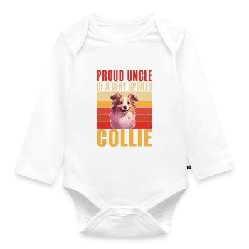 Cadeaux Collie - Body Bébé bio manches longues - blanc - Devant