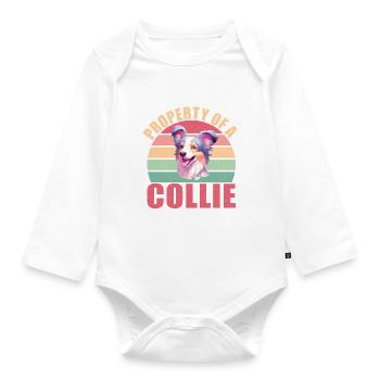 Cadeaux Collie - Body Bébé bio manches longues - blanc - Devant