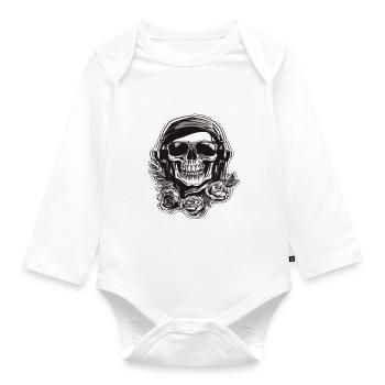 Totenkopf Totenschädel Skulls Skull - Organic Longsleeve Baby Bodysuit - white - Front