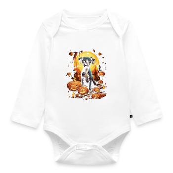 Halloween Dogs Fun Trick or Treat Spooky Dogs - Organic Longsleeve Baby Bodysuit - white - Front