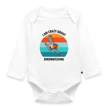 Bird Watching Bird Watching Birding Bird - Organic Longsleeve Baby Bodysuit - white - Front