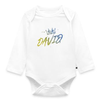 David - Organic Longsleeve Baby Bodysuit - white - Front