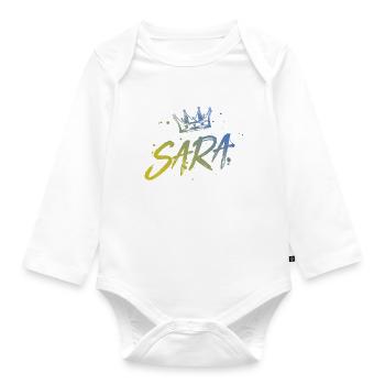 Sara - Organic Longsleeve Baby Bodysuit - white - Front