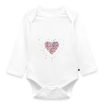 Pianistin mit Herz Klavier Klavierspielerin Musik - Baby Bio-Langarm-Body - Weiß - Vorne