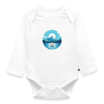 Sailboat Sailing Ship Sailing Yacht Vintage Sailing - Organic Longsleeve Baby Bodysuit - white - Front