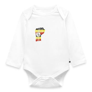 Ugandischer Stolz Ugandische Flagge Gewachsen - Baby Bio-Langarm-Body - Weiß - Vorne