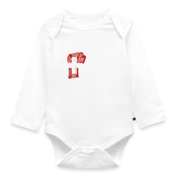 Schweizer Stolz Schweizer Fahne Gewachsen - Baby Bio-Langarm-Body - Weiß - Vorne
