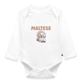 Cadeaux de propriétaire maltais - Body Bébé bio manches longues - blanc - Devant