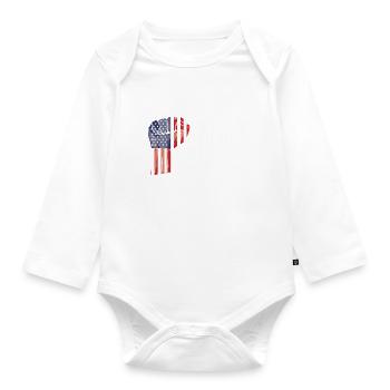 American Pride America US Flag Grown American - Organic Longsleeve Baby Bodysuit - white - Front