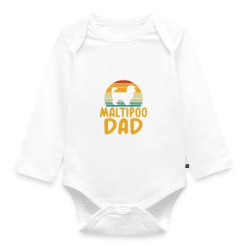 Maltipoo Gifts - Baby Bio-Langarm-Body - Weiß - Vorne