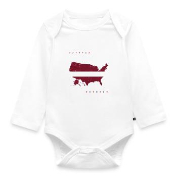 Lettische amerikanische Patriotin USA Gewachsen - Baby Bio-Langarm-Body - Weiß - Vorne