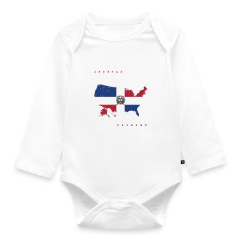 Dominikanische amerikanische Patriotin USA - Baby Bio-Langarm-Body - Weiß - Vorne