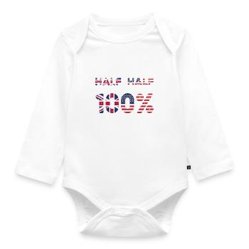 British American Patriot USA Grown United Kingdom - Organic Longsleeve Baby Bodysuit - white - Front