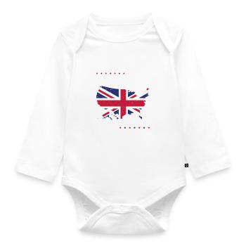 British American Patriot USA Grown United Kingdom - Organic Longsleeve Baby Bodysuit - white - Front