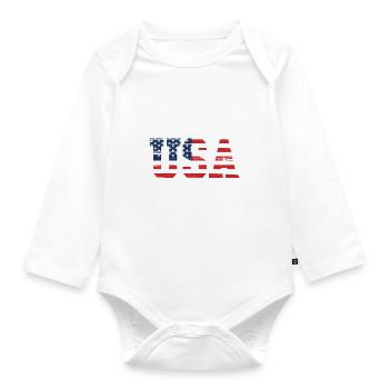 Nordkorea Amerikanischer Patriot USA Gewachsen - Baby Bio-Langarm-Body - Weiß - Vorne