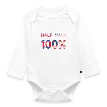 Nordkorea Amerikanischer Patriot USA Gewachsen - Baby Bio-Langarm-Body - Weiß - Vorne
