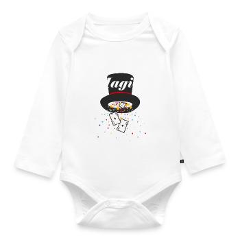 Kartenmagie Kartenzauber Kartentricks Kartenspiel - Baby Bio-Langarm-Body - Weiß - Vorne