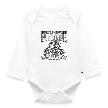 Brazilian Jiu-Jitsu where everyone gets a little - Baby Bio-Langarm-Body - Weiß - Vorne
