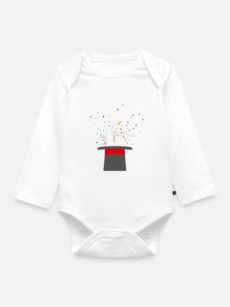 Got Magic Zauberhut Hase Illusionist Bühnenmagier - Baby Bio-Langarm-Body - Weiß