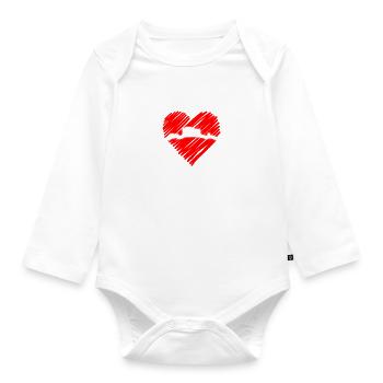 Athènes Skyline Heartbeat Grèce Acropole - Body Bébé bio manches longues - blanc - Devant