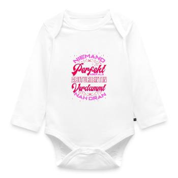 Abiturientin Abschluss Geschenk Abitur für - Baby Bio-Langarm-Body - Weiß - Vorne