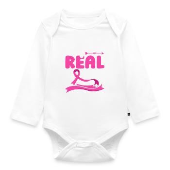 Breast Cancer Survivor Pin Breast Cancer - Organic Longsleeve Baby Bodysuit - white - Front
