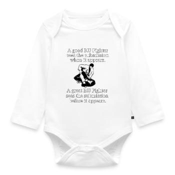 Jiu-Jitsu brésilien BJJ dicton drôle - Body Bébé bio manches longues - blanc - Devant