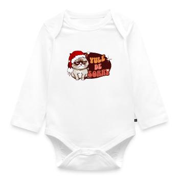 Yule Be Sorry: Angry Cat For Women Funny Christmas - Baby Bio-Langarm-Body - Weiß - Vorne