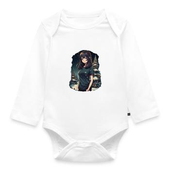 Anime Weihnachts Design zu Weihnachten - Baby Bio-Langarm-Body - Weiß - Vorne