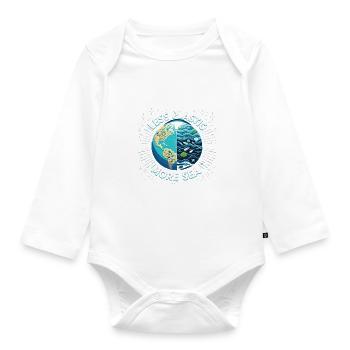 Moins de plastique, plus d’environnementalistes de l’environnement marin - Body Bébé bio manches longues - blanc - Devant