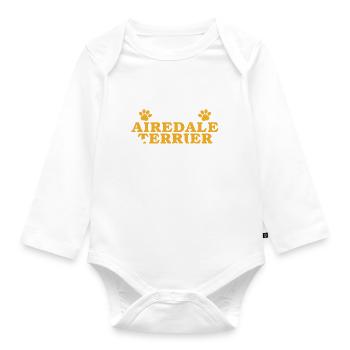 Airedale Terrier Gifts - Baby Bio-Langarm-Body - Weiß - Vorne