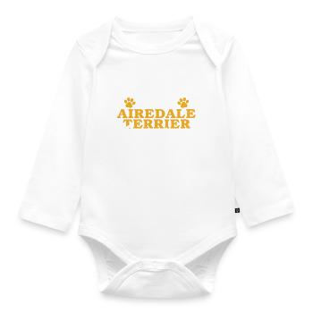 Airedale Terrier Gifts - Baby Bio-Langarm-Body - Weiß - Vorne