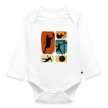 Indoor Sports Handball Player Handball Club Handball - Organic Longsleeve Baby Bodysuit - white - Front