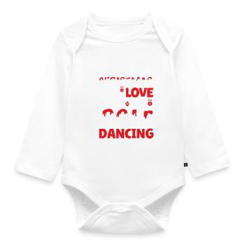 Poledan Tänzerin, Pole Dancing Weihnachten Liebe - Baby Bio-Langarm-Body - Weiß - Vorne