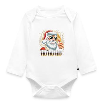 Ho Ho Ho - Organic Longsleeve Baby Bodysuit - white - Front