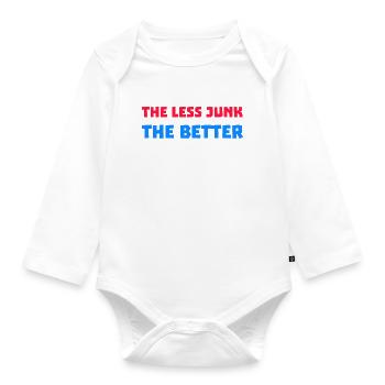 The Less Junk The Better - Organic Longsleeve Baby Bodysuit - white - Front