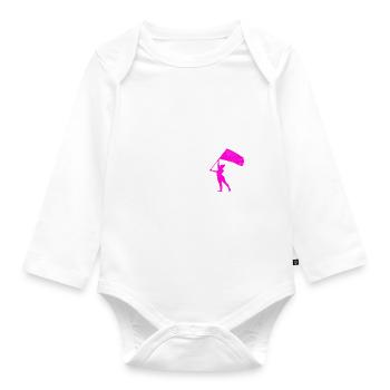 Drapeau agitant la fanfare garde de couleur - Body Bébé bio manches longues - blanc - Devant