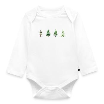 Sapin de Noël enneigé - Body Bébé bio manches longues - blanc - Devant