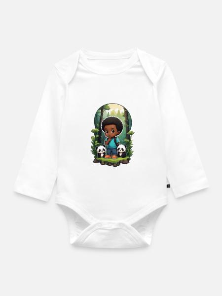 Panda Liebhaber Liebhaberin Fan Geschenkidee - Baby Bio-Langarm-Body - Weiß