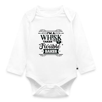 I'm a whisk wielder and a - Organic Longsleeve Baby Bodysuit - white - Front