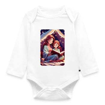 personalisiertes Design-Muttergeschenk - Baby Bio-Langarm-Body - Weiß - Vorne